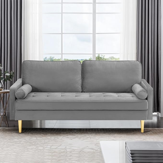 67" Modern Velvet Loveseat Sofa Couch, living room