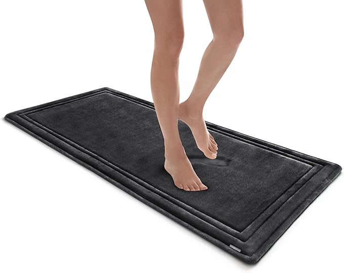 Luxurious Memory Foam Bath Mat, Charcoal-Infused Absorbent Bath Mat