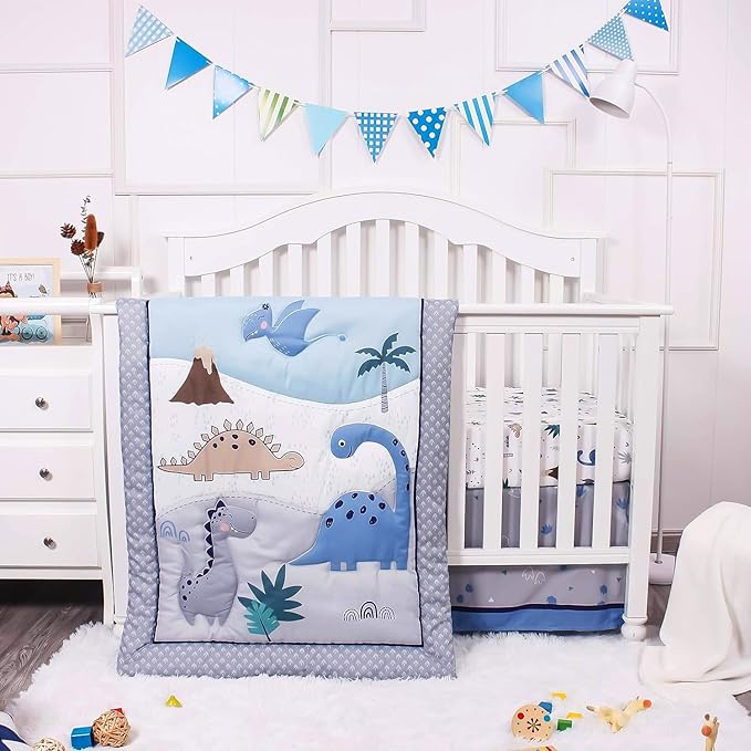 Sleeping Moon Baby Nursery Crib Bedding Set, 3 Piece Standard Size Crib Bedding Set
