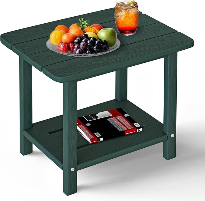Adirondack Square Side Table - 18.4" Large Panel HDPE Outdoor End Table