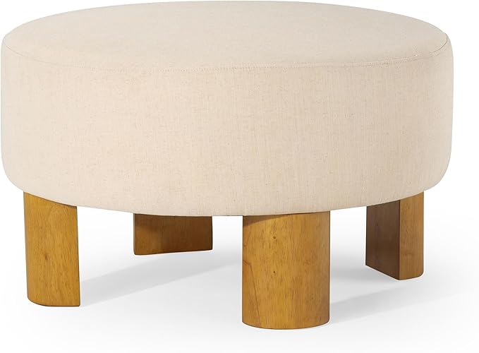 Celia Contemporary Large Round Upholstered Ottoman