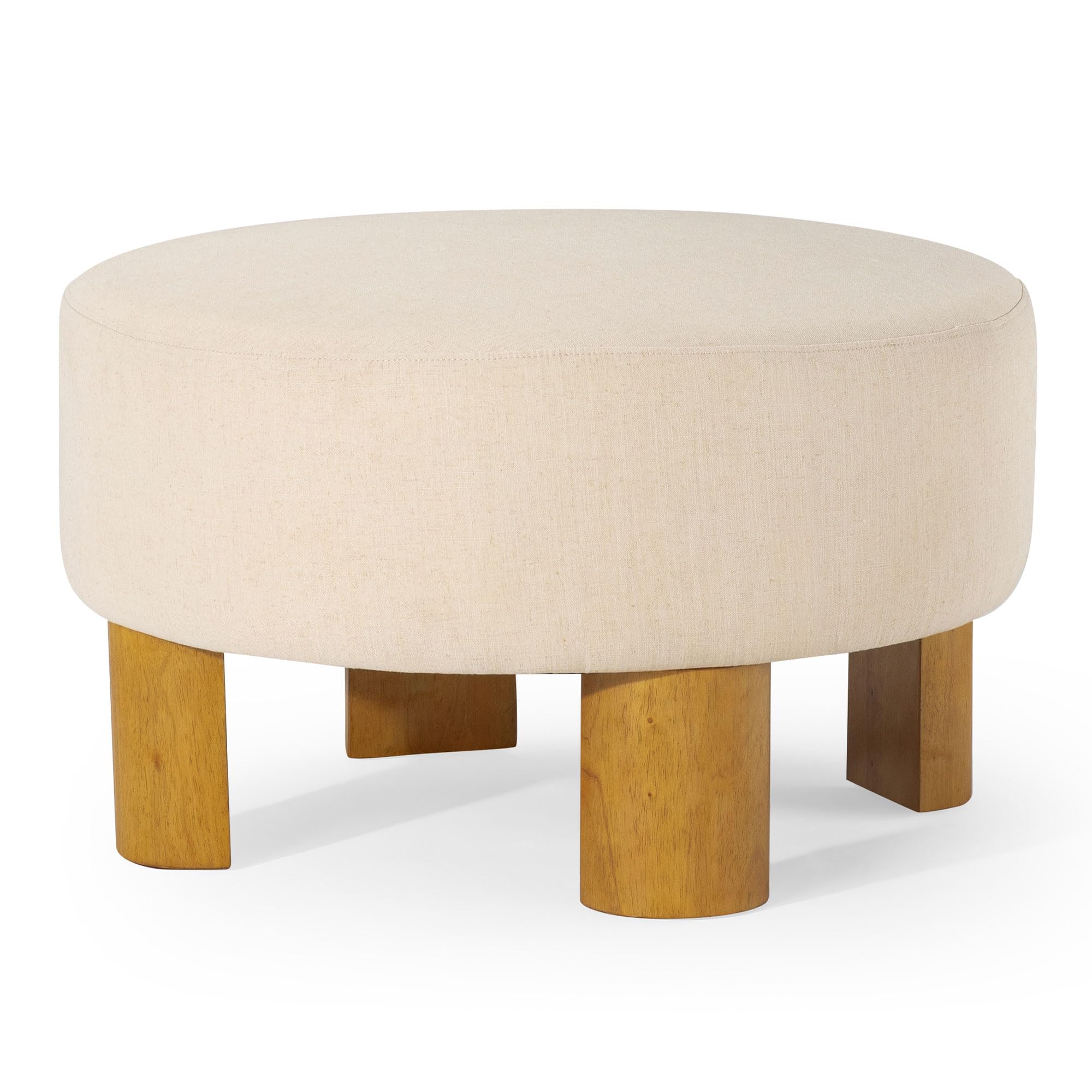 Celia Contemporary Large Round Upholstered Ottoman,Ottomans and Poufs