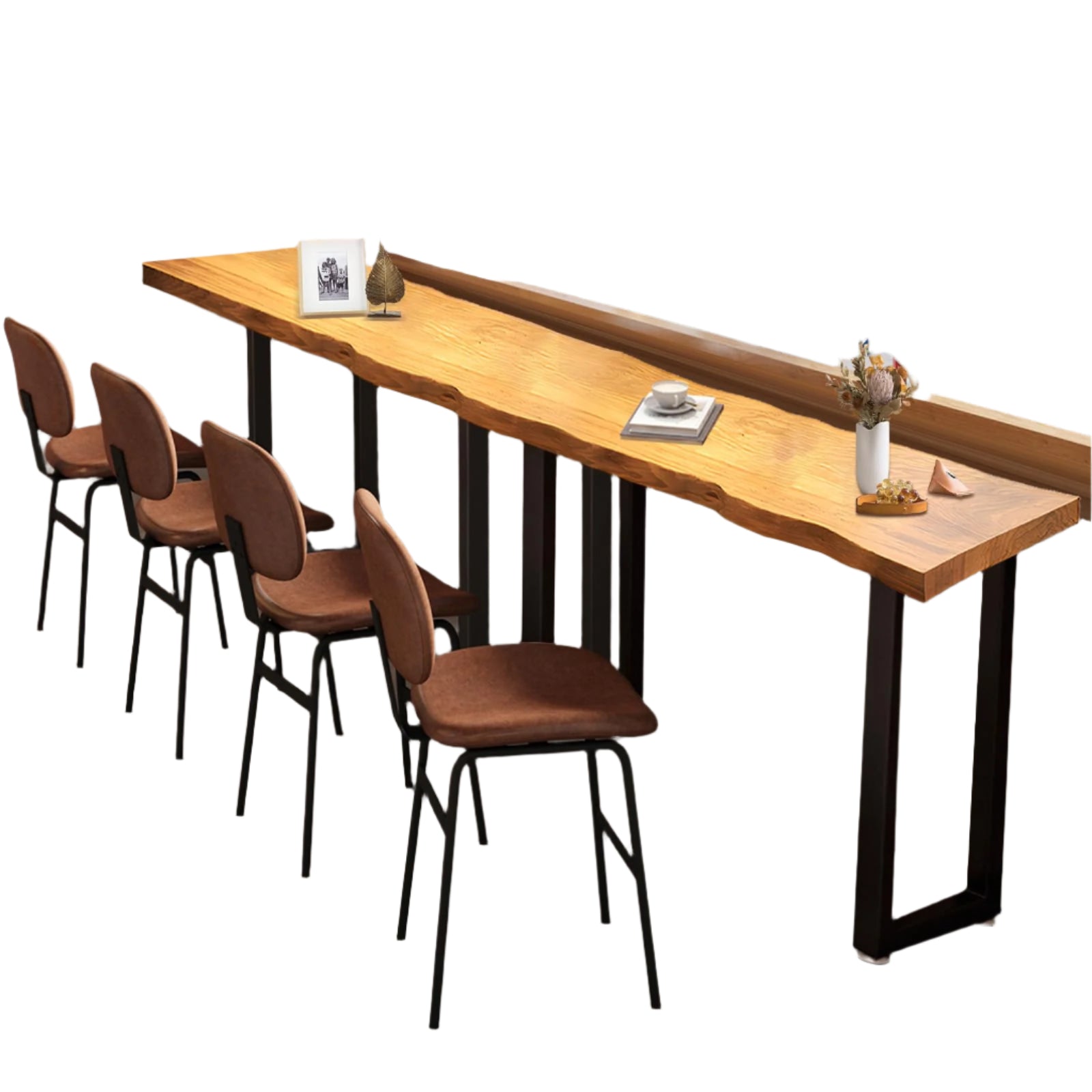 Bar Table,Bar Height Pub Table with Sturdy Metal Frame,Narrow High Top Table
