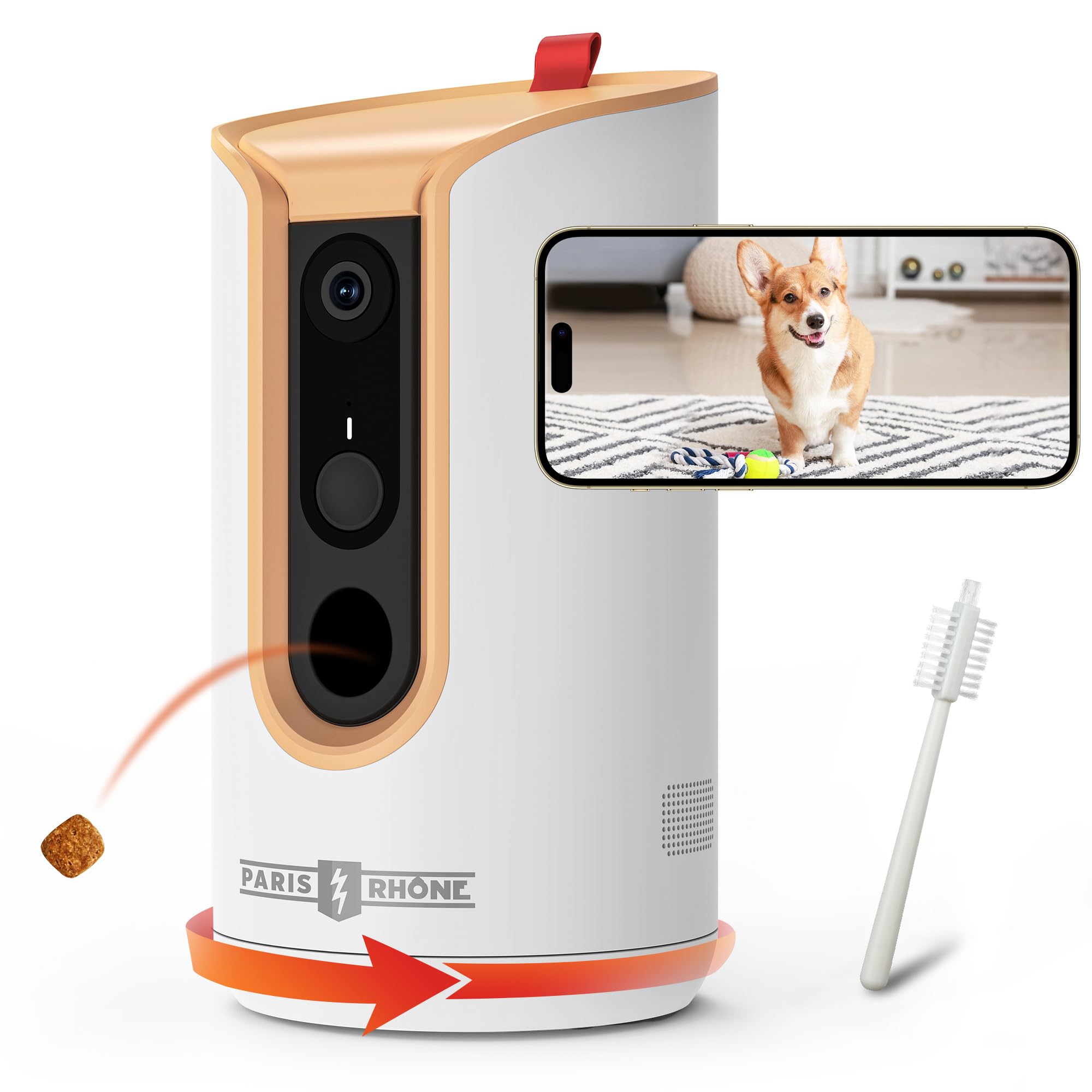 2K Pet Camera, 360°View Dog Camera Treat Dispenser, 5G WiFi Pets Monitoring