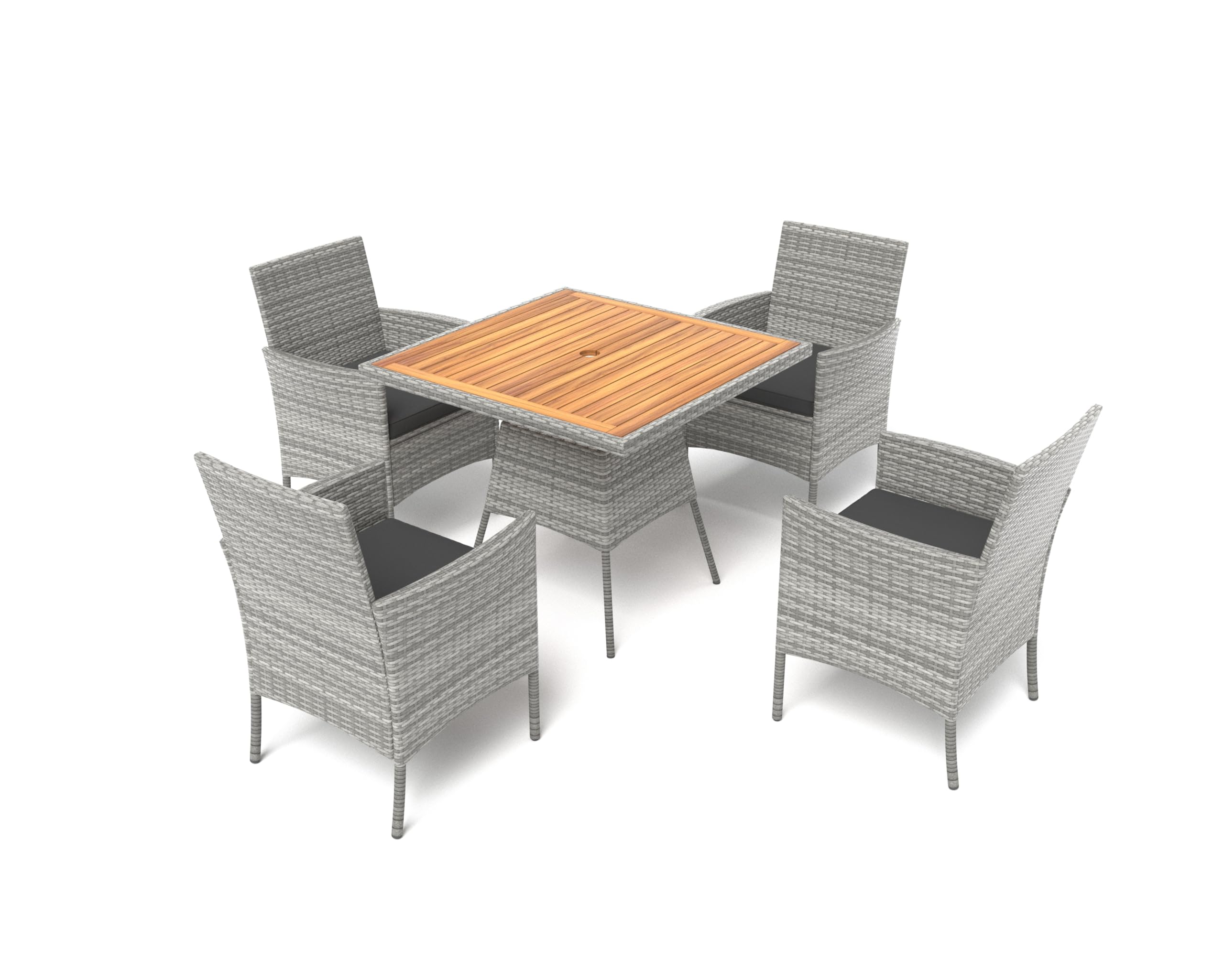 5 Pieces PE Wicker Patio Dining Set