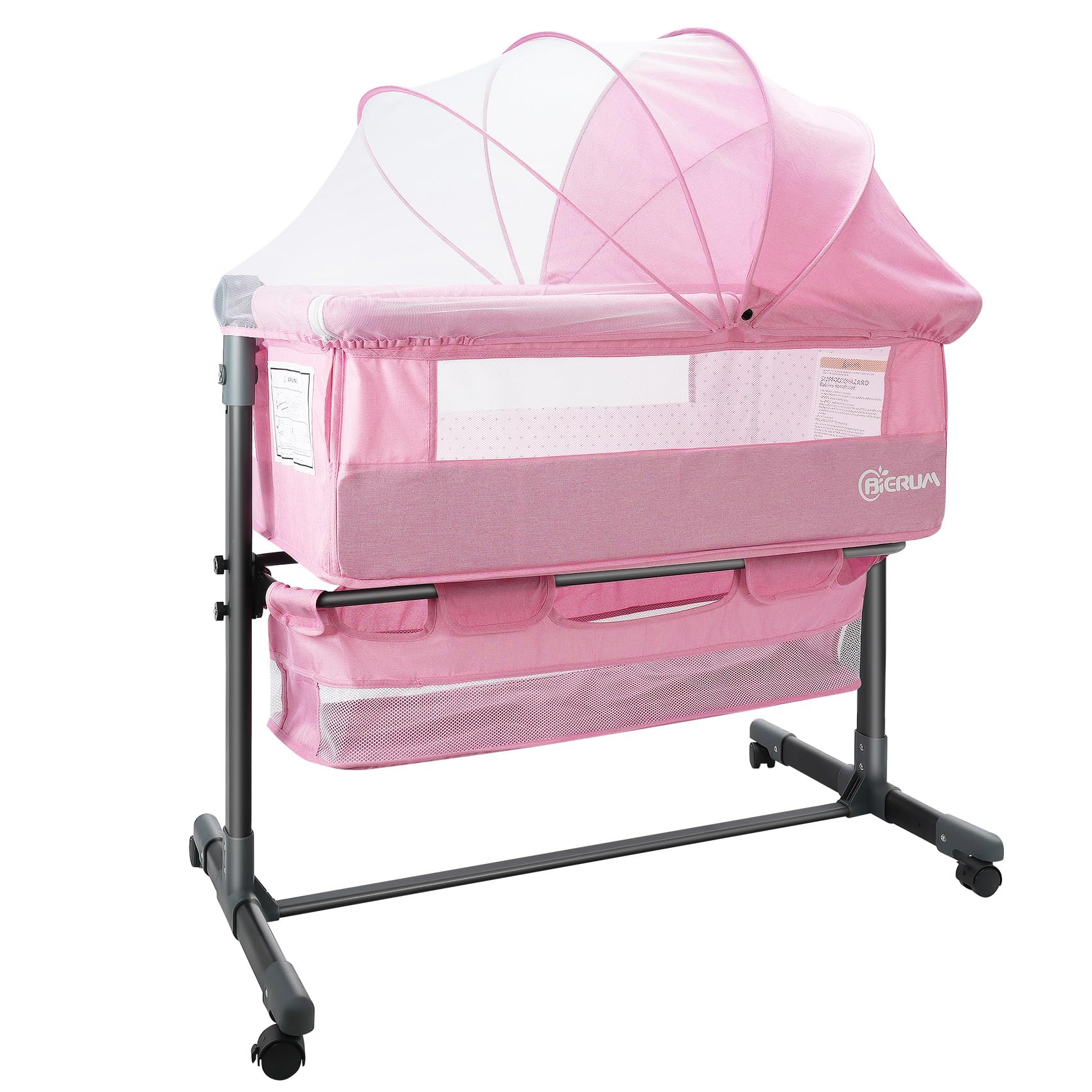 4 in 1 Baby Basinet, Bedside Bassinet for Baby, Height Adjustable Bassinet Bedside Sleeper