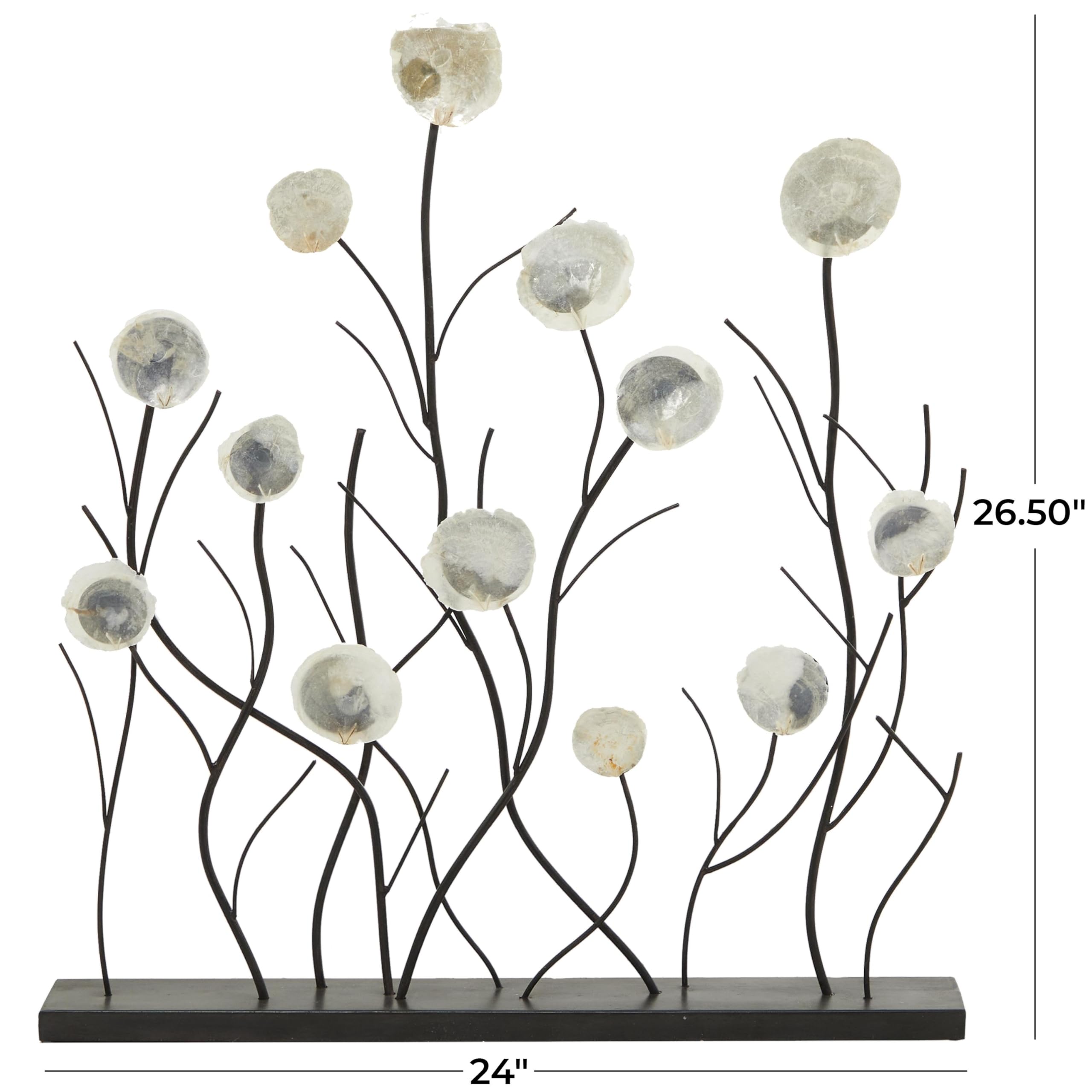 Floral Decorative Sculpture Home Decor Statue with Capiz Embellishments