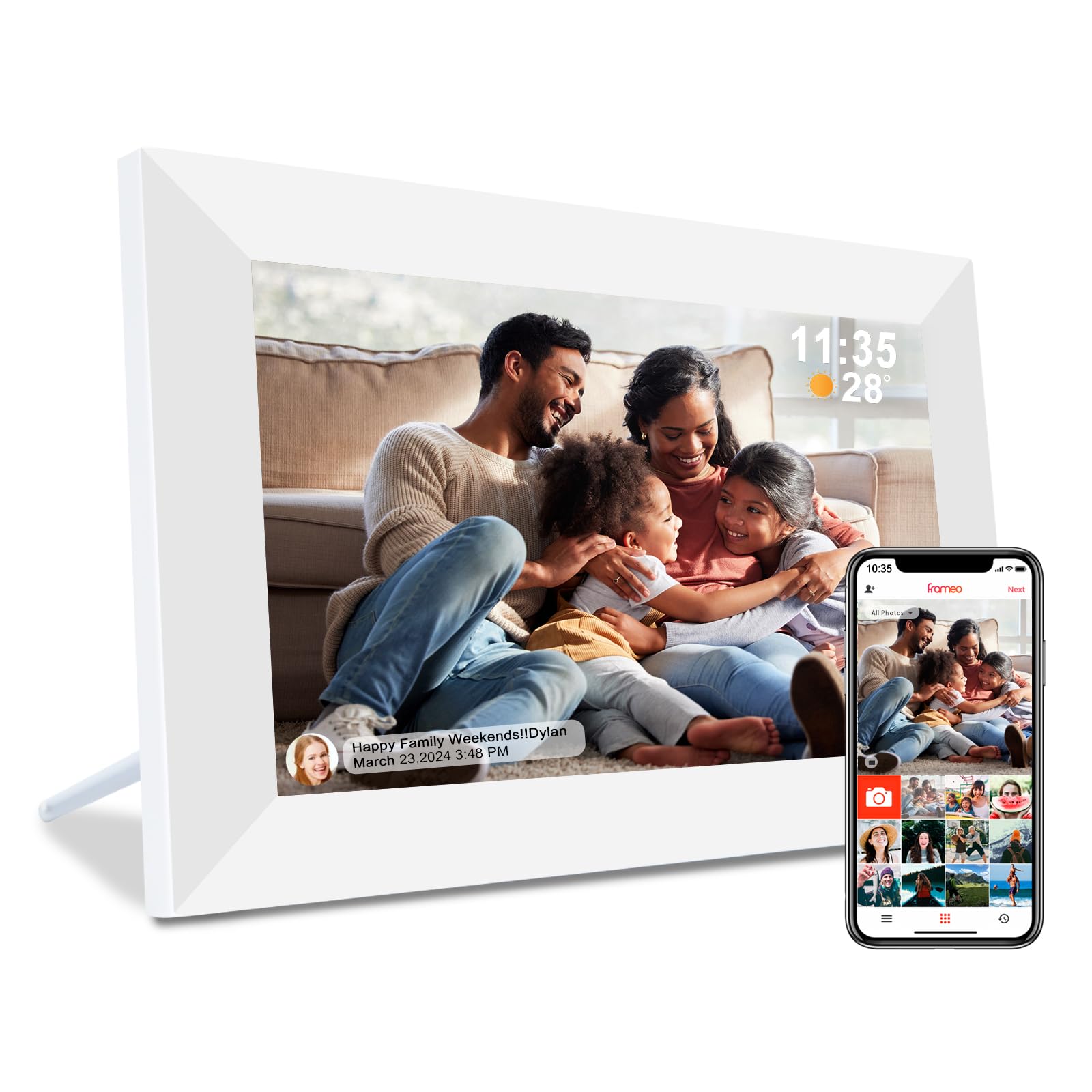 10.1" Digital Picture Frame White, Digital Photo Frame