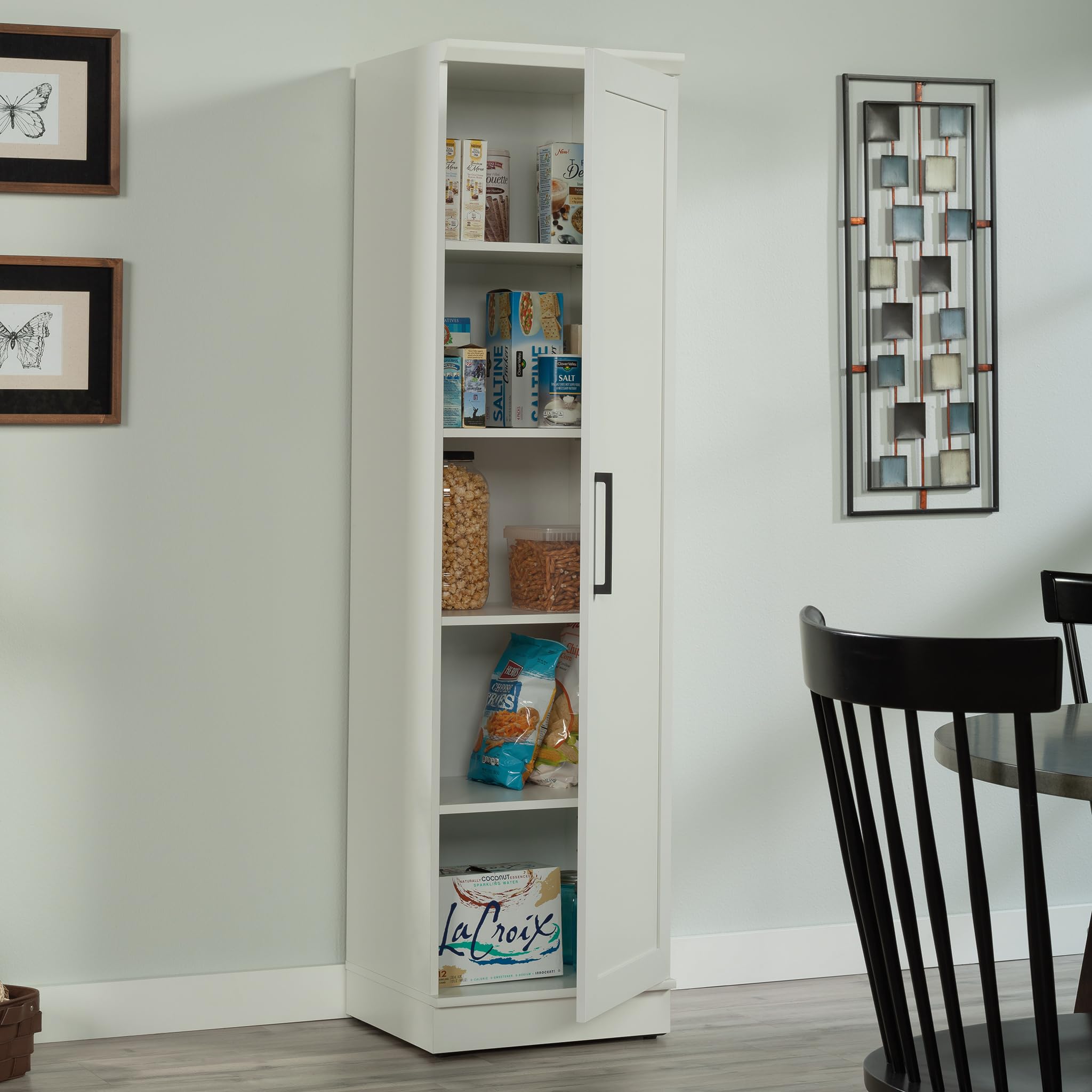 HomePlus Narrow Pantry Storage Cabinet Slim Single Door with Adjustable Shelves