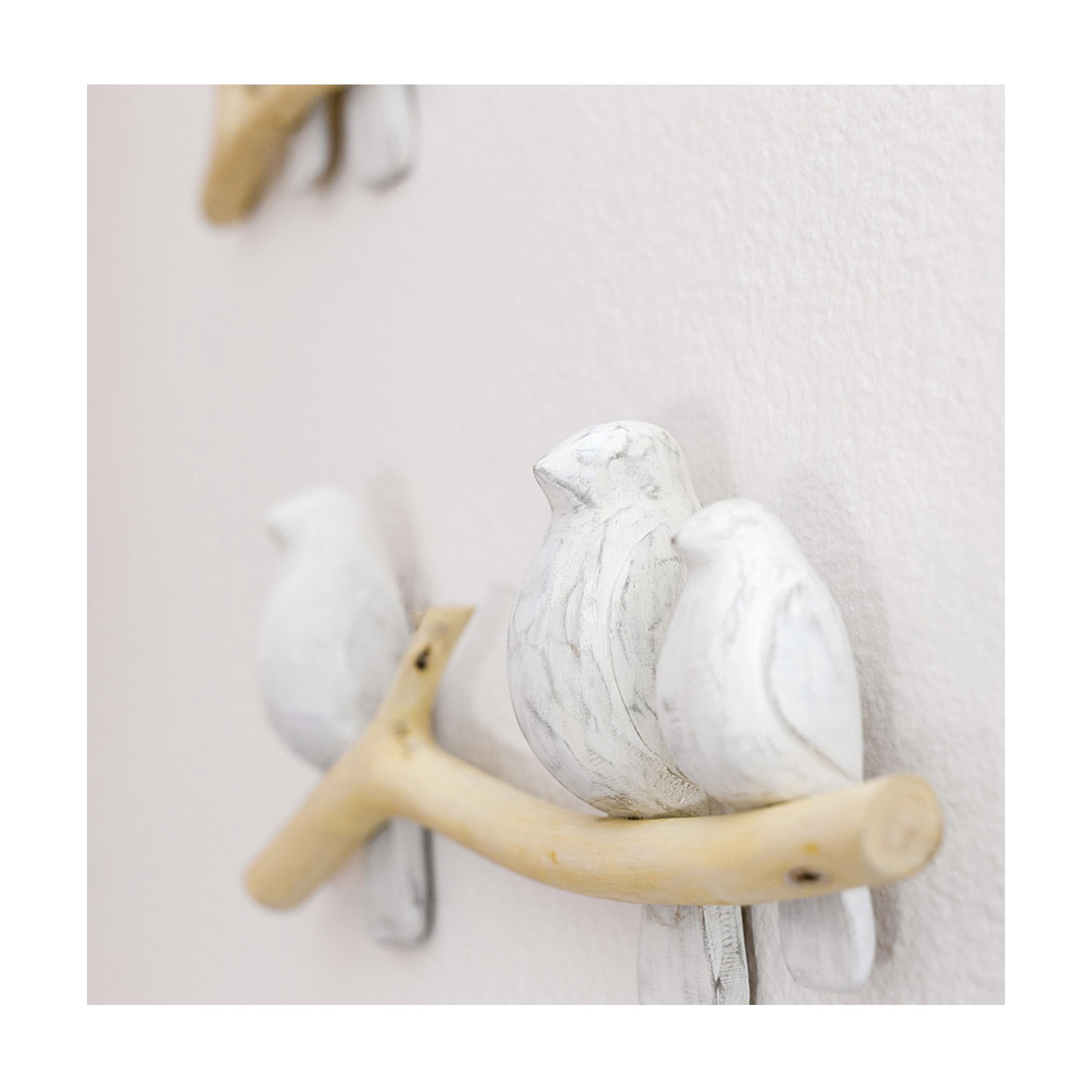 Handcrafted Wooden Bird Wall Decor, 2-Piece Set for Boys or Girls Woodland Nursery Decor