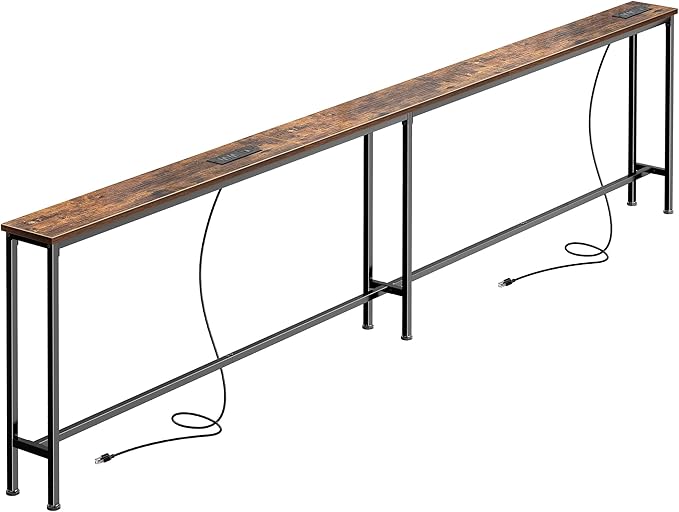 79 Inch Sofa Table with 2 Power Outlets and USB-C Ports