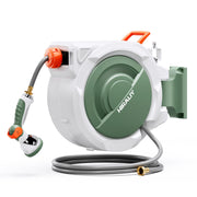 Retractable Garden Hose Reel 5/8'' x 65 ft + 6 ft, Super Heavy Duty