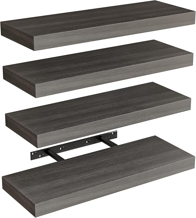 Floating Shelves for Wall, Wall Mounted Rustic Wood Shelves for Bathroom, Living Room