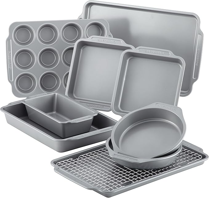Nonstick Steel Bakeware Set with Cooling Rack