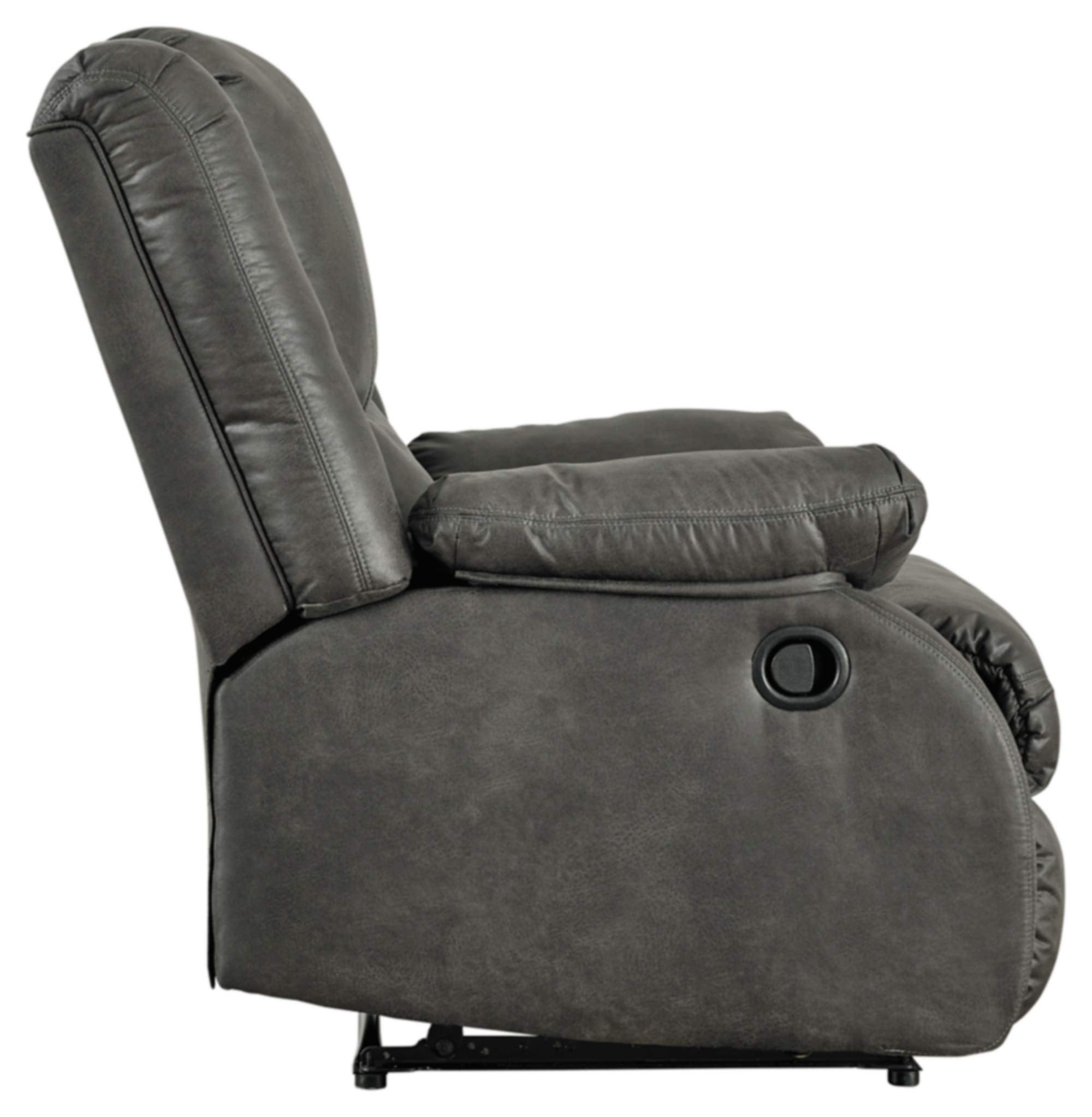 Bladewood Faux Leather Pebble Manual Zero Wall Recliner, Gray