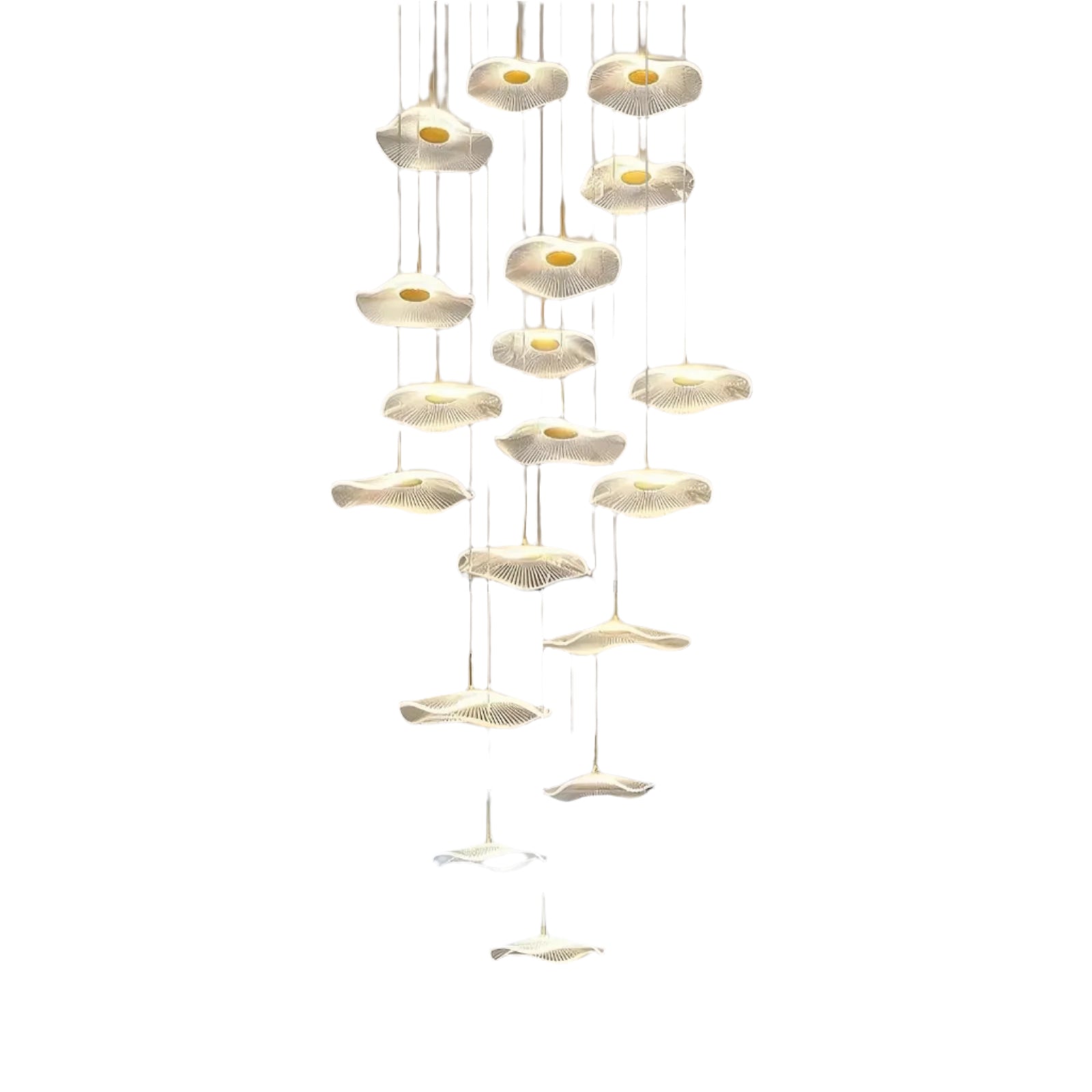 Chandelier - 18-Light Dimmable Modern Gold Long Spiral Luxury