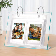 Desktop Small Photo Album, 68 Pockets Acrylic Flip Mini Photo Book, Tabletop Picture Display suitable for 2x3 inch Polaroid/Fujifilm Cameras/Kpop Photocard/Flash Card