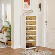 6 Tier Foldable Shoe Rack Organizer for Closet, 12 Pairs Plastic Shoe Storage Cabinet