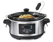 Portable 6 Quart Set & Forget Digital Programmable Slow Cooker with Lid Lock