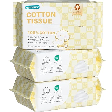100% USDA Biobased Dry Wipes, 600 Count Ultra Soft Cotton Face Towels