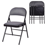 4-Pack Folding Chair, Portable Chairs with Upholstered Padded Seat and Back