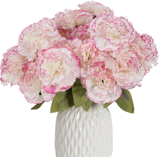 Carnations Artificial Flowers 21 Heads Silk Carnations
