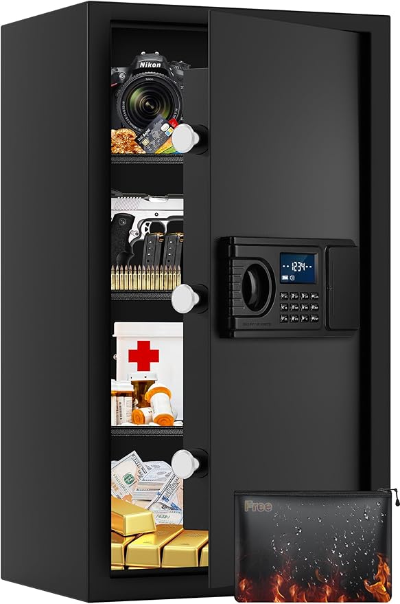 4.3 Cuft Fireproof Safe for Home Documents, Large Home Safe Box Fireproof Waterproof