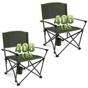 Folding Camping Chairs 2 Pack, Heavy Duty Camping Chairs for Adults Steel Frame Support