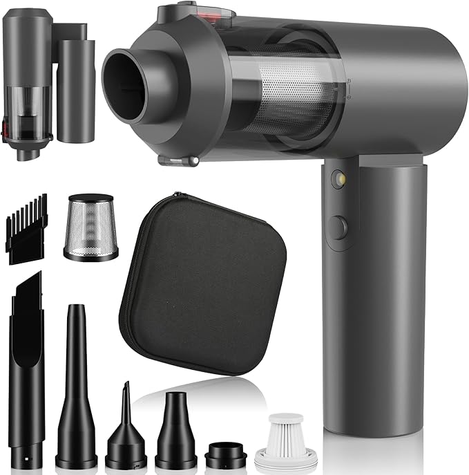 V2 Portable Air Blower/Car Vacuum 90°Foldable 3in1 Handheld Vacuums Cleaner