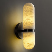 Alabaster Wall Sconces, 13" Black Wall Sconce