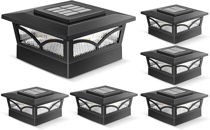 Solar Post Cap Lights Outdoor, 2 Modes LED, Deck Fence Post Solar Lights for 3.5x3.5 4x4