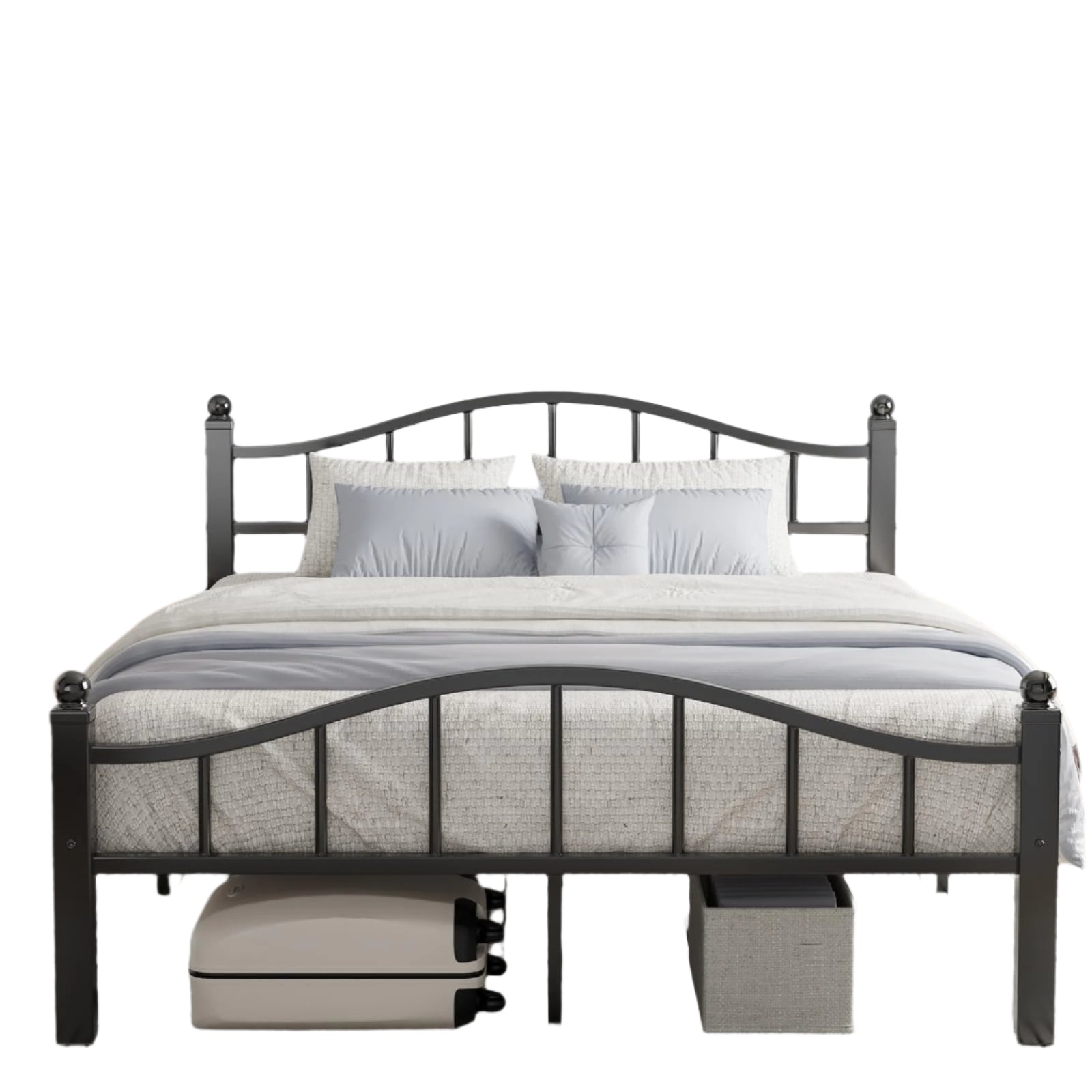 Full Size Bed Frame with 4 Storage Drawers and Heavy Duty