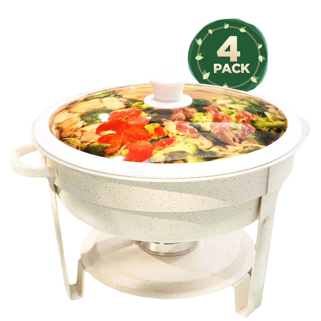 Chafing Dishes for Buffet 4PACK, [Game Changer Maifanite-Coated] Chafing Dish Buffet Set