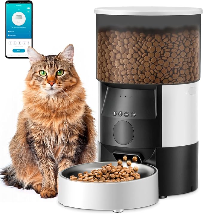 Automatic Cat Feeders - Timed cat Dry Food Dispenser,3L auto pet Feeder for Cats and Dogs