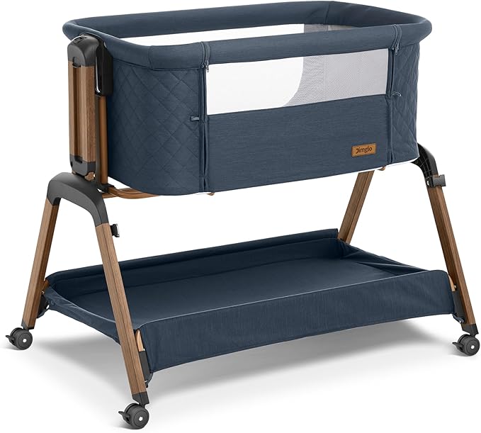 Jimglo 3 in 1 Baby Bassinet, Rocking Bassinets with Comfy Mattress and Wheels