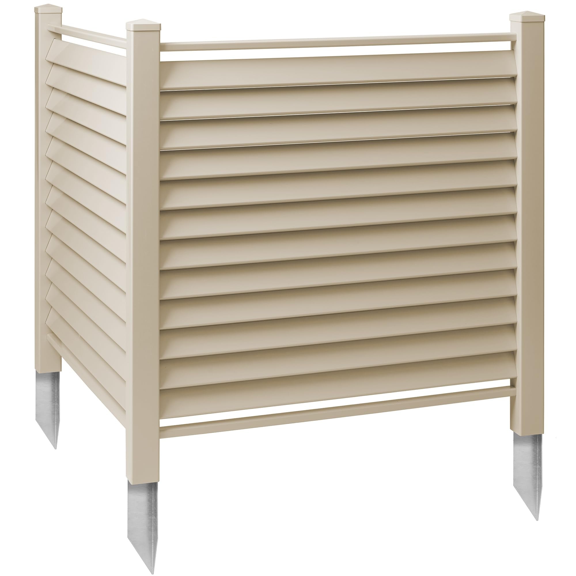 48" x 48" Louvered Privacy Screen - Outdoor Vinyl Fence Panel Enclosure for AC/Trash