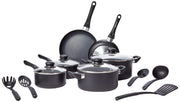 Non Stick Kitchen Cookware 15-Piece Set, Non-Induction, Includes Pots, Pans, and Utensils