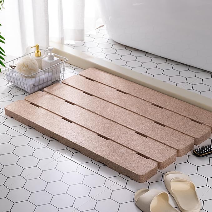 Anti Slip Shower Mat, Oversized Shower Mat with Drain Holes