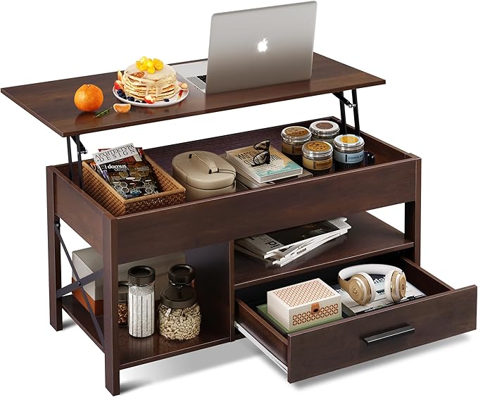 Coffee Table, 39" Lift Top Coffee Table with Hidden Compartment, Storage Drawers