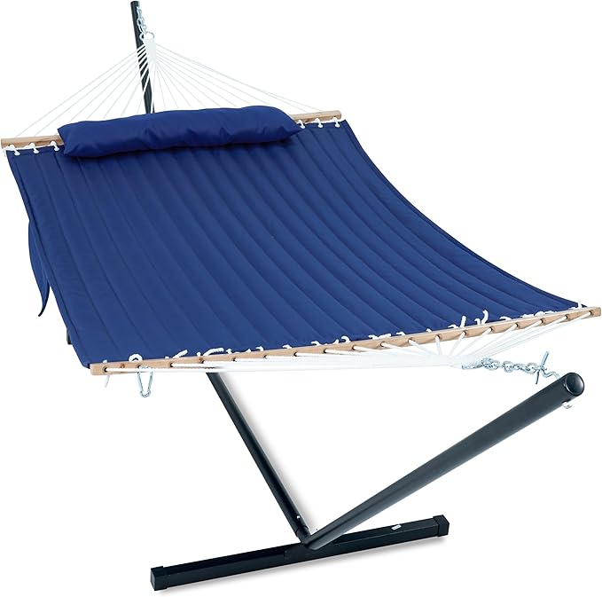 2 Person Hammock with Stand for Outside, 12ft Heavy Duty Steel Stand