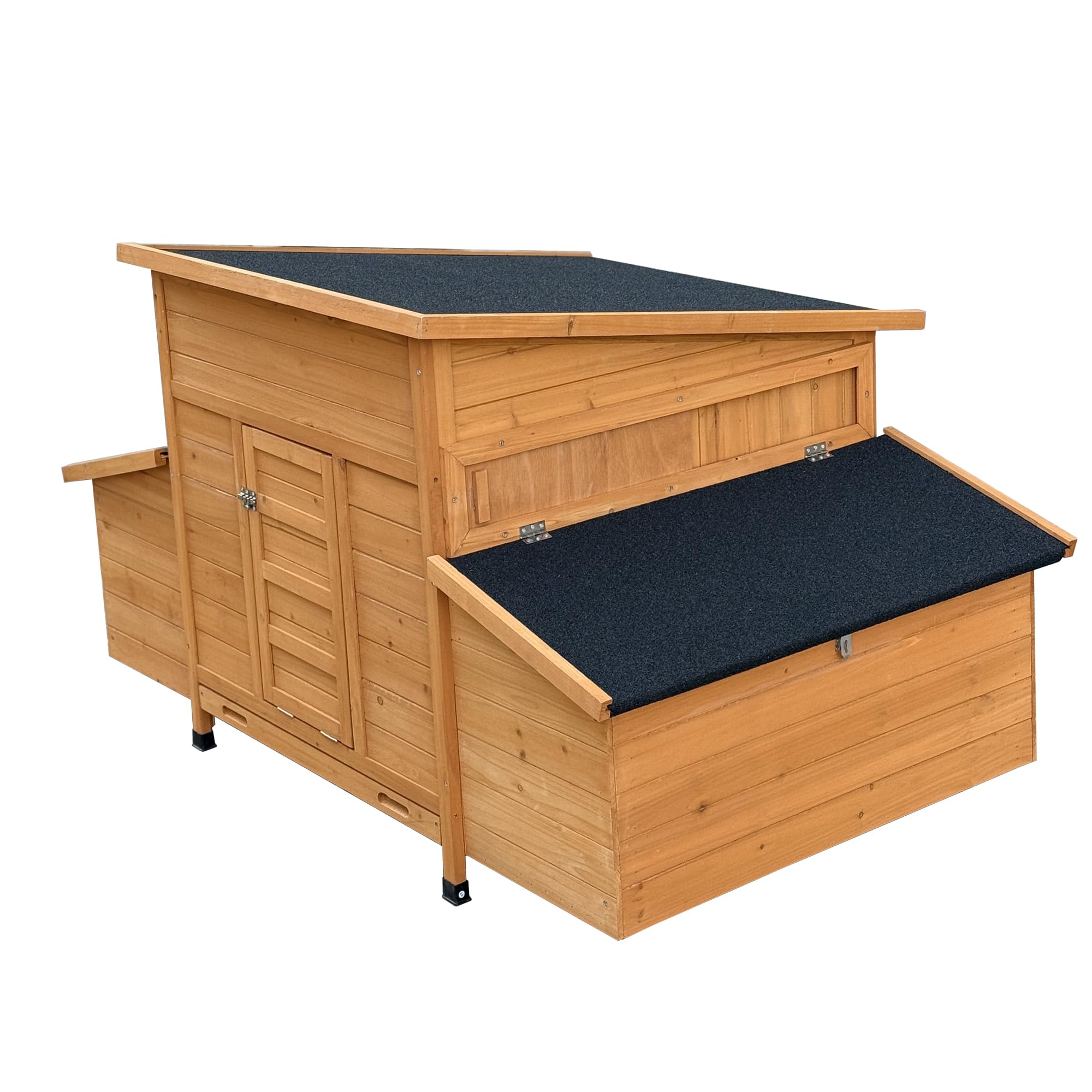 Chicken Coop, 55" Large Wooden Chicken Hutch with 6 Nesting Boxes