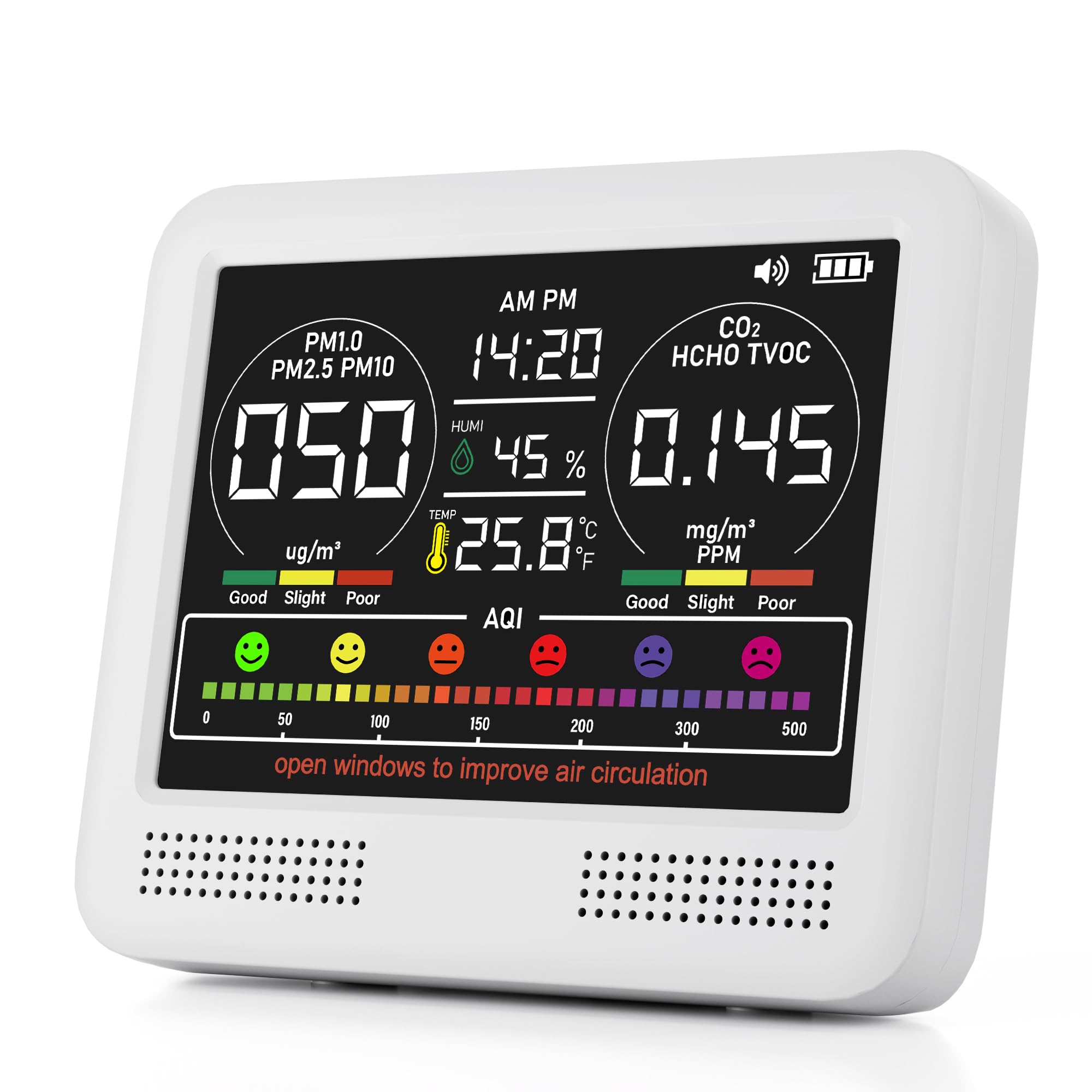 16-in-1 Professional Indoor Air Quality Monitor Indoor PM2.5/PM10/CO2