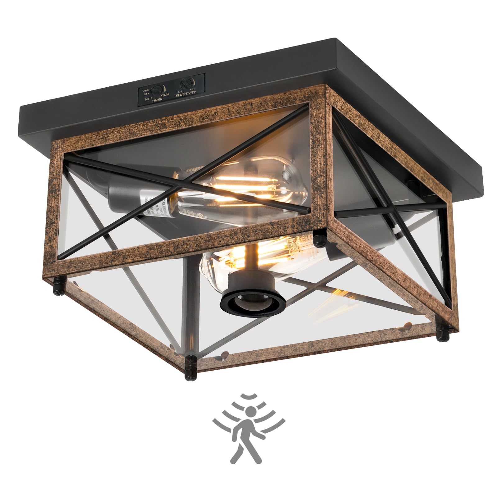 Outdoor Ceiling Light with Motion Sensor, Flush Mount Porch Ceiling Lights Outdoor