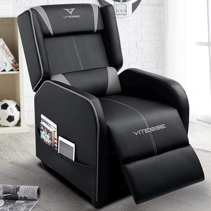 Gaming Recliner Chair Racing Style Single PU Leather Sofa Modern Living Room