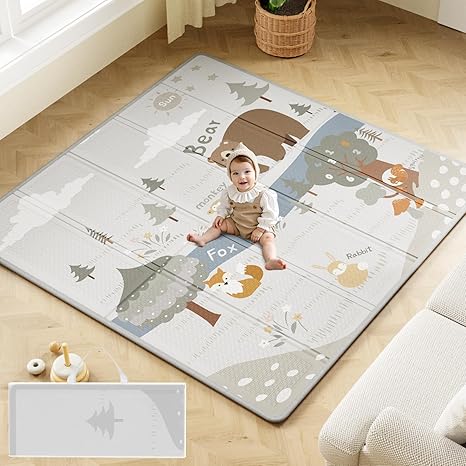 Baby Play Mat, 47x47inch Play Mat, 0.4 in Thick Waterproof Playmat for Babies