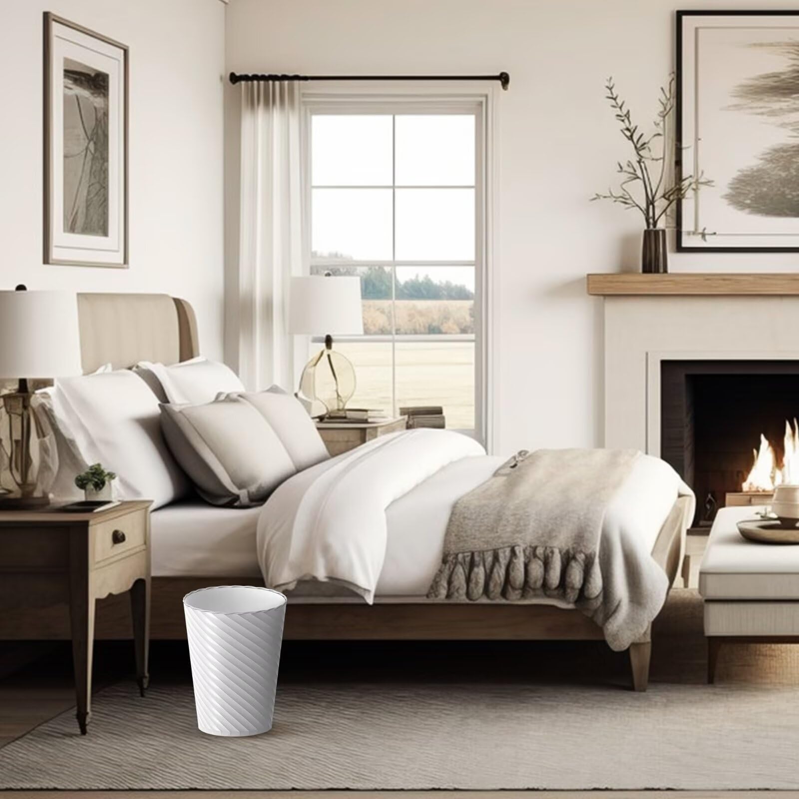 Bathroom Trash Can, 3 Pack 1.8 Gallons Small Trash Can with Trash Bags