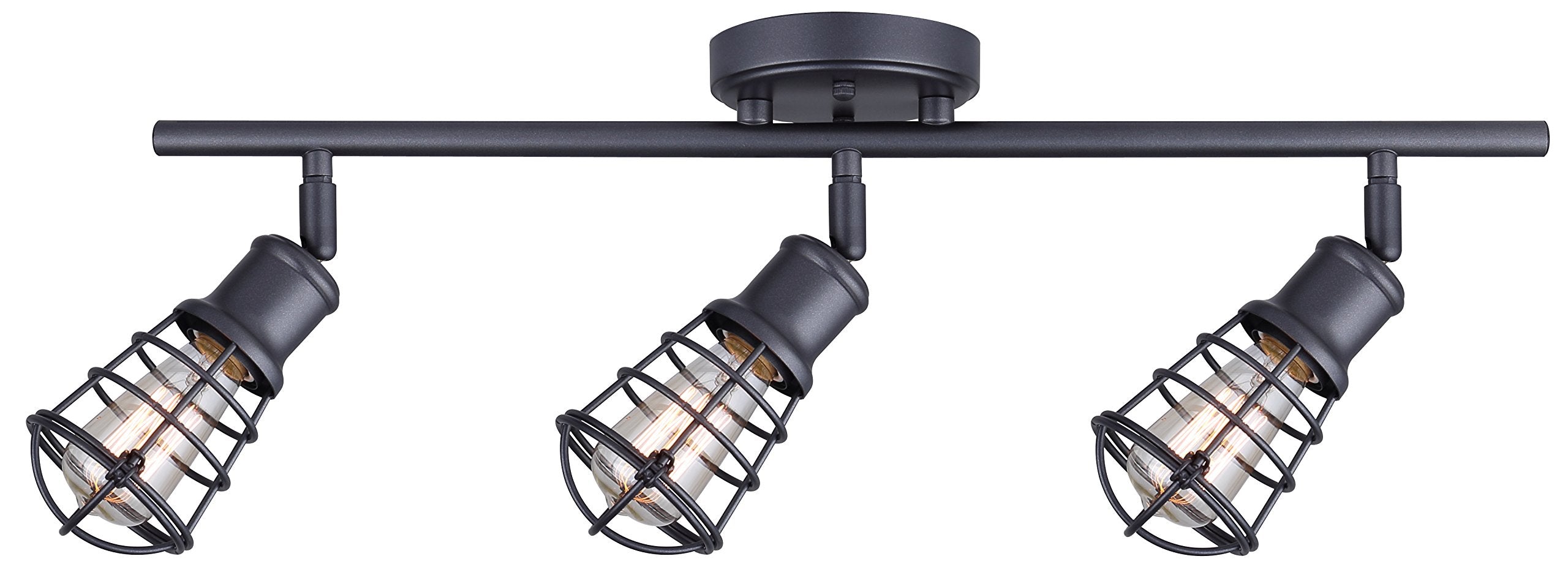 IT611A03GPH Otto 3 Light Track Rail Graphite with Metal Cage Shades