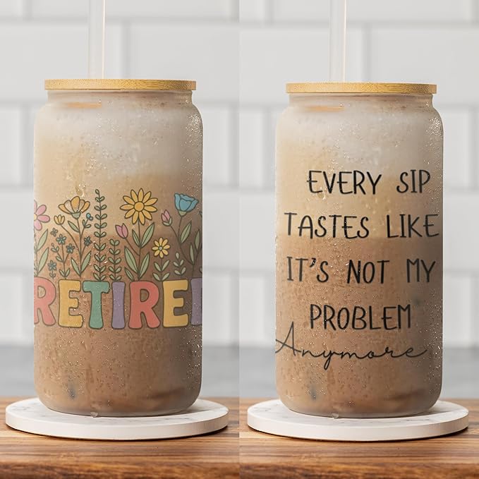 Retired Coffee Mug – Floral Retirement Gift for Women & Men