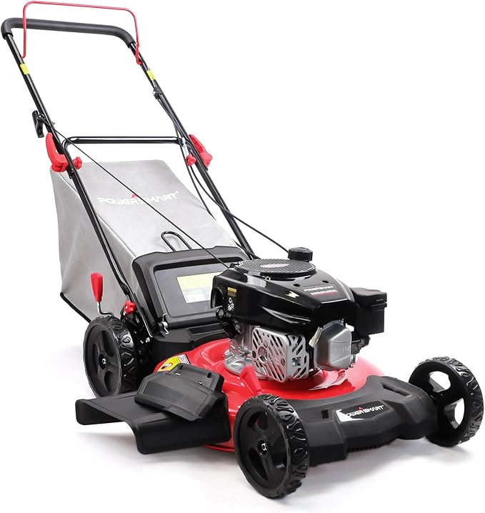 Lawn Mower Gas Powered, 18-Inch 144cc Engine 3-in-1 Walk-Behind Push Lawn Mower