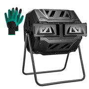 Compost Bin Outdoor, 43 Gallon Dual Chamber Tumbling Composting Bin